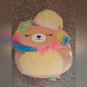Squishmallows Brown Bear with Rainbow Mane